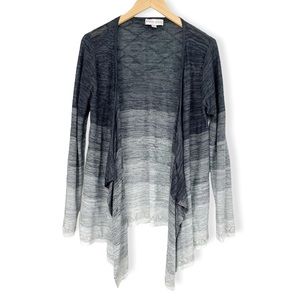 Knox Rose Grayscale Ombré Open Front Waterfall Knit Cardigan Target